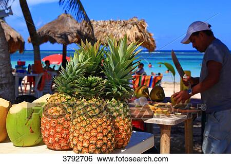 Stock Photograph - Mexico, Quintana Roo. Costa Maya. Mahahual. Beach.. Fotosearch