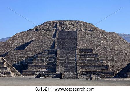 Mexico, State of Mexico. Pyramid of the Moon, pre-Columbian archaeological Teotihuacan, 200 BC, UNESCO World Heritage Site. View Large Photo Image Stock Image - Mexico, State of Mexico. Pyramid of the Moon, pre-Columbian archaeological Teotihuacan, 200 BC, UNESCO World Heritage Site.. Fotosearch