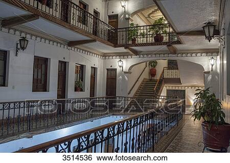 Mexico, Toluca, Hall of the Colonial Hotel View Large Photo Image Stock Photograph - Mexico, Toluca, Hall of the Colonial Hotel. Fotosearch