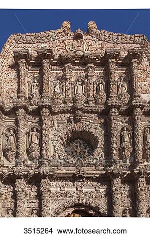 Mexico, Zacatecas state, Zacatecas, a UNESCO World Heritage. Cathedral, churrigueresque pink sandstone facade, 18th century View Large Photo Image Picture - Mexico, Zacatecas state, Zacatecas, a UNESCO World Heritage. Cathedral, churrigueresque pink sandstone facade, 18th century. Fotosearch