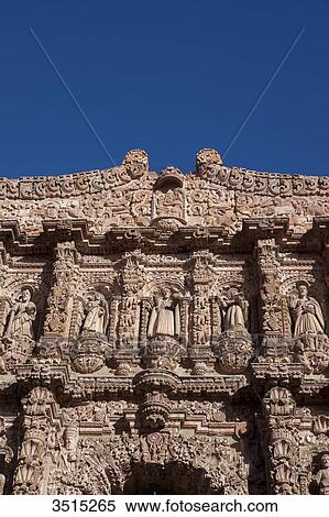 Mexico, Zacatecas state, Zacatecas, a UNESCO World Heritage. Cathedral, churrigueressque pink sandstone facade, 18th century View Large Photo Image Stock Photography - Mexico, Zacatecas state, Zacatecas, a UNESCO World Heritage. Cathedral, churrigueressque pink sandstone facade, 18th century. Fotosearch