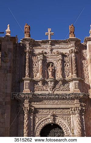 Mexico, Zacatecas state, Zacatecas, Unesco World Heritage. Cathedral southern portal, churrigueresque pink sandstone, 18th century View Large Photo Image Stock Image - Mexico, Zacatecas state, Zacatecas, Unesco World Heritage. Cathedral southern portal, churrigueresque pink sandstone, 18th century. Fotosearch