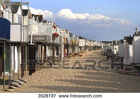 Nederlands, Ijmuiden. Beach huts. View Large Photo Image Stock Photo - Nederlands, Ijmuiden. Beach huts.. Fotosearch