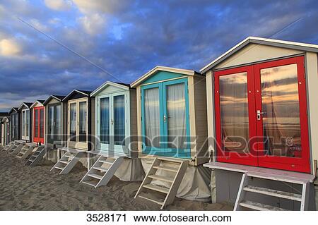 Nederlands. North Holland. Wijk aan Zee. Beach huts. View Large Photo Image Stock Image - Nederlands. North Holland. Wijk aan Zee. Beach huts.. Fotosearch
