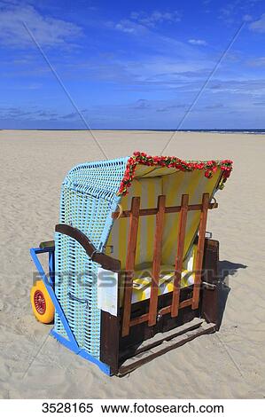 Stock Photography - Nederlands. Wadden Islands archipelago. Vlieland island. Beach basket.. Fotosearch