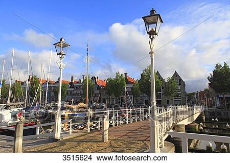 Netherlands, Friesland. Harlingen. The harbour. View Large Photo Image Picture - Netherlands, Friesland. Harlingen. The harbour.. Fotosearch