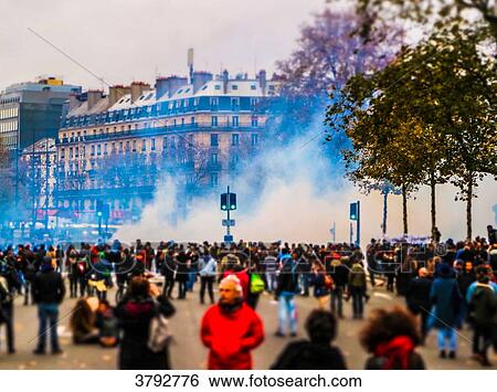 Paris, France protests View Large Photo Image Stock Photograph - Paris, France protests. Fotosearch