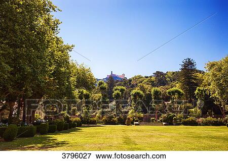 Pena National Palace from the garden of Tivoli Seteais Palace, Sintra, Lisbon area, Portugal View Large Photo Image Stock Photo - Pena National Palace from the garden of Tivoli Seteais Palace, Sintra, Lisbon area, Portugal. Fotosearch