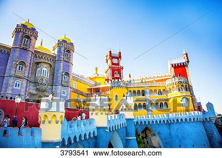 Stock Image - Pena National Palace, Sintra, Lisbon area, Portugal. Fotosearch