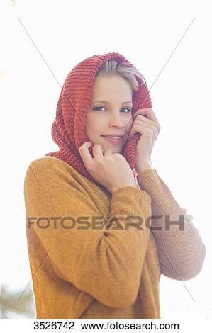 Portrait of a pretty blonde woman in park in autumn View Large Photo Image Stock Image - Portrait of a pretty blonde woman in park in autumn. Fotosearch