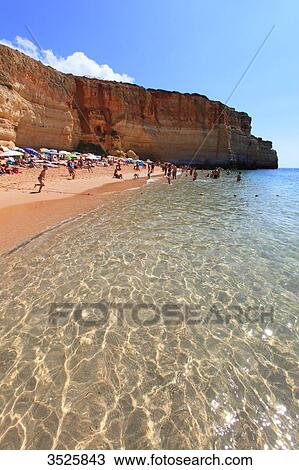 Portugal, Algarve. Benagil. View Large Photo Image Stock Image - Portugal, Algarve. Benagil.. Fotosearch