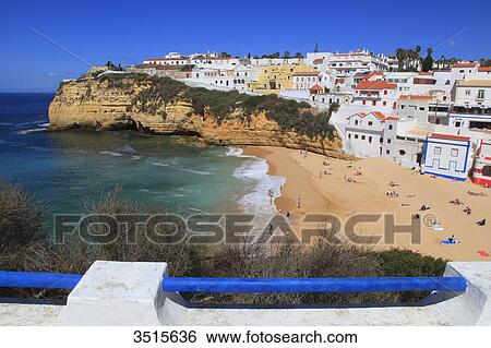Portugal Algarve, Carvoeiro. View Large Photo Image Stock Photograph - Portugal Algarve, Carvoeiro.. Fotosearch