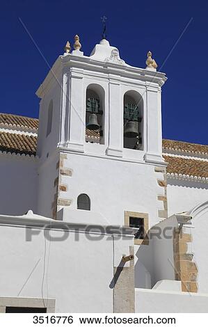 Stock Photograph - Portugal, Algarve. Faro. Church in the city center. Igreja de S. Pedro. Fotosearch