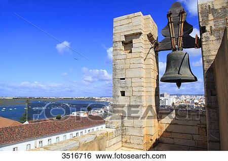 Portugal, Algarve. Faro. Igreja da Se cathedral. Miradouro de Santon Antonio. View Large Photo Image Stock Photograph - Portugal, Algarve. Faro. Igreja da Se cathedral. Miradouro de Santon Antonio.. Fotosearch