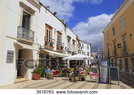 Portugal, Algarve. Faro. Pedestrian area in the city center View Large Photo Image Stock Image - Portugal, Algarve. Faro. Pedestrian area in the city center. Fotosearch