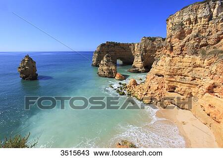 Stock Image - Portugal Algarve, Marinha. Cliffs.. Fotosearch