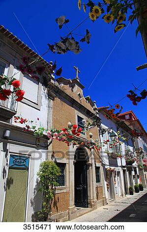 Portugal, Viana do Castelo. Pedestrian street in the city center. View Large Photo Image Stock Image - Portugal, Viana do Castelo. Pedestrian street in the city center.. Fotosearch