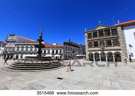 Portugal, Viana do Castelo. Praca da Republica. Misericordia de Viana do Castelo. View Large Photo Image Stock Photograph - Portugal, Viana do Castelo. Praca da Republica. Misericordia de Viana do Castelo.. Fotosearch