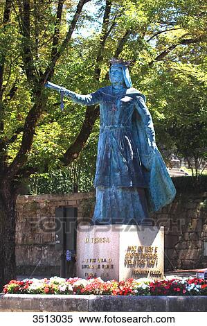 Portugal, Viano do Castelo district, Ponte do Lima. The oldest city of Portugal. Statue of Queen Dona Teresa. View Large Photo Image Stock Photography - Portugal, Viano do Castelo district, Ponte do Lima. The oldest city of Portugal. Statue of Queen Dona Teresa.. Fotosearch