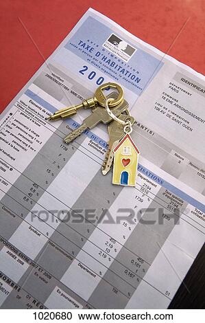 Residence tax and bunch of keys View Large Photo Image Stock Image - Residence tax and bunch of keys. Fotosearch