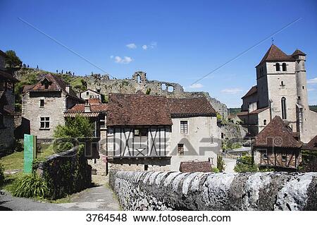 Saint Cirq Lapopie, Lot department, Languedoc-Roussillon, Midi-Pyrenees, France View Large Photo Image Stock Photo - Saint Cirq Lapopie, Lot department, Languedoc-Roussillon, Midi-Pyrenees, France. Fotosearch