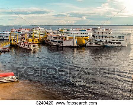 South America, Amazon, Manaus, port of transport boats on the Rio River View Large Photo Image Stock Image - South America, Amazon, Manaus, port of transport boats on the Rio River. Fotosearch
