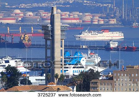 Stock Photo - Spain, Andalousia. Algeciras. The harbor. Fotosearch