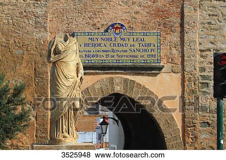 Spain, Andalusia, Tarifa, fortified town entrance View Large Photo Image Stock Photo - Spain, Andalusia, Tarifa, fortified town entrance. Fotosearch