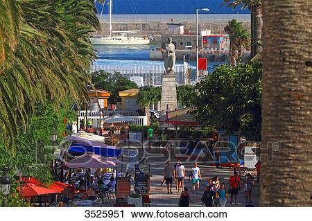 Stock Image - Spain, Andalusia, Tarifa, Paseo de la Alameda. Fotosearch