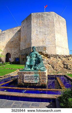 Spain, Andalusia, Tarifa, statue of Sancho IV the Brave, in front of the castle. View Large Photo Image Picture - Spain, Andalusia, Tarifa, statue of Sancho IV the Brave, in front of the castle.. Fotosearch