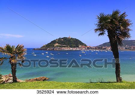 Spain, Basque Country. San Sebastian. La Concha Bay. View Large Photo Image Picture - Spain, Basque Country. San Sebastian. La Concha Bay.. Fotosearch