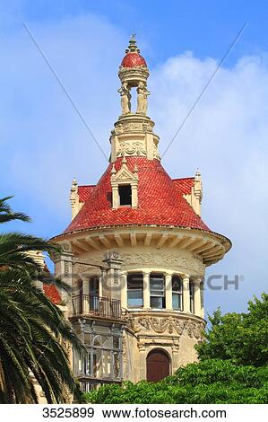 Spain, Galicia. Ribadeo. Historical centre. Casa de Indiano Torre de los Moreno. View Large Photo Image Stock Photo - Spain, Galicia. Ribadeo. Historical centre. Casa de Indiano Torre de los Moreno.. Fotosearch