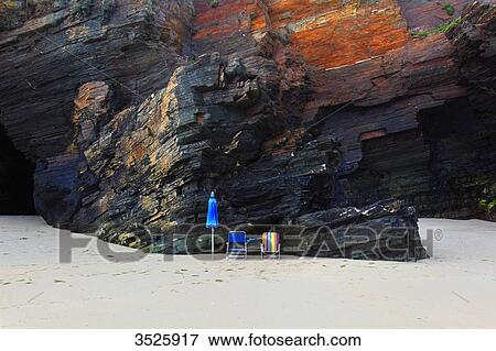 Spain, Galicia. Ribadeo. Las Catedrales beach. View Large Photo Image Stock Photo - Spain, Galicia. Ribadeo. Las Catedrales beach.. Fotosearch