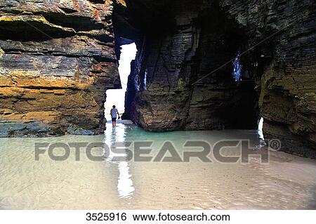 Spain, Galicia. Ribadeo. Las Catedrales beach. View Large Photo Image Stock Photograph - Spain, Galicia. Ribadeo. Las Catedrales beach.. Fotosearch