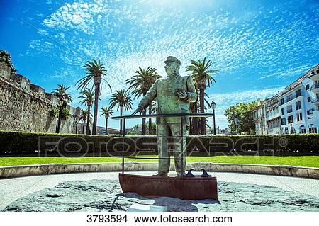 Statue of King Don Carlos in the port of Cascais, Lisbon area, Portugal View Large Photo Image Picture - Statue of King Don Carlos in the port of Cascais, Lisbon area, Portugal. Fotosearch
