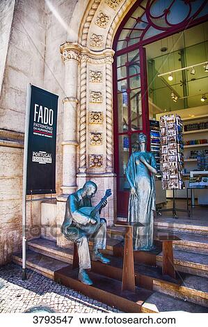 Statues of musicians playing Fado, Rossio Station, Rossio Square, Lisbon, Portugal. View Large Photo Image Stock Photo - Statues of musicians playing Fado, Rossio Station, Rossio Square, Lisbon, Portugal.. Fotosearch