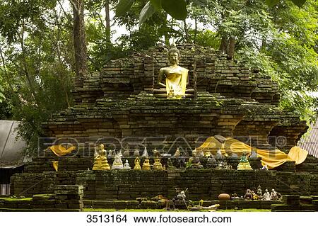 Picture - Thailand, Chiang Mai, Wat Chet Yod temple. Fotosearch