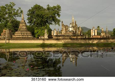 Thailand, Sukhothai, Wat Mahathat View Large Photo Image Stock Image - Thailand, Sukhothai, Wat Mahathat. Fotosearch