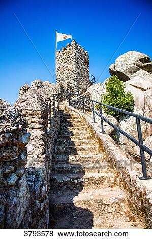 the wall of the Moorish Castle, Sintra, Lisbon area, Portugal View Large Photo Image Stock Photo - the wall of the Moorish Castle, Sintra, Lisbon area, Portugal. Fotosearch
