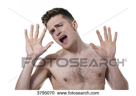 topless man, against glass, hands on glass, trying to escape, mouth open, shouting View Large Photo Image Stock Image - topless man, against glass, hands on glass, trying to escape, mouth open, shouting. Fotosearch