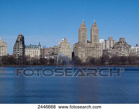 United States, New-York City, view of Central Park West, Jacqueline Kennedy Onassis Reservoir in foreground View Large Photo Image Stock Photo - United States, New-York City, view of Central Park West, Jacqueline Kennedy Onassis Reservoir in foreground. Fotosearch