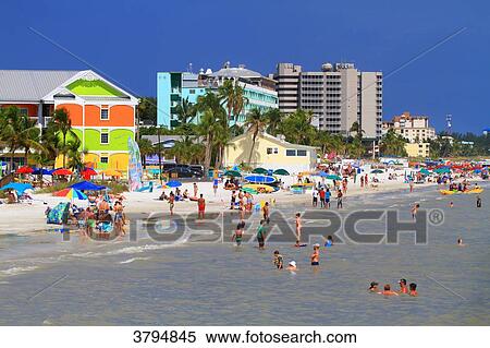 Usa, Florida, Fort Myers Beach. The beach. View Large Photo Image Stock Photography - Usa, Florida, Fort Myers Beach. The beach.. Fotosearch