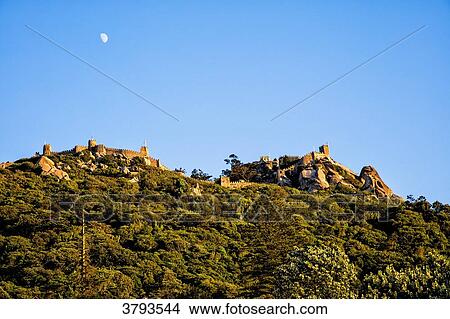 View dive against the Moorish Castle, Sintra, Lisbon area, Portugal. View Large Photo Image Picture - View dive against the Moorish Castle, Sintra, Lisbon area, Portugal.. Fotosearch
