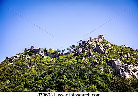 View dive against the Moorish Castle, Sintra, Lisbon area, Portugal View Large Photo Image Stock Image - View dive against the Moorish Castle, Sintra, Lisbon area, Portugal. Fotosearch