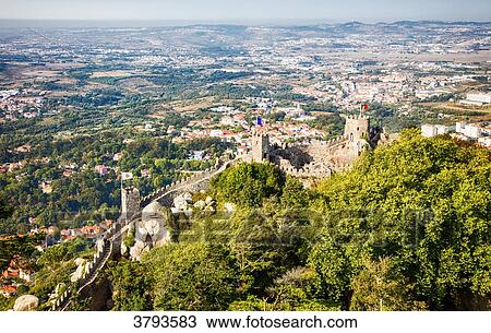 View of part of the wall of the Moorish Castle, Sintra, Lisbon area, Portugal View Large Photo Image Stock Image - View of part of the wall of the Moorish Castle, Sintra, Lisbon area, Portugal. Fotosearch
