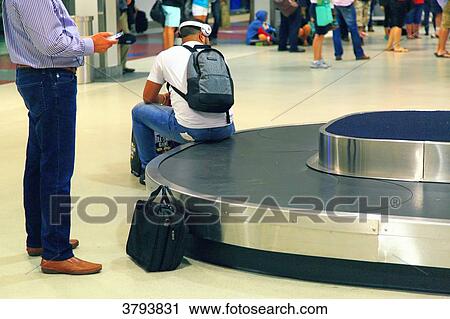 Waiting luggage at airport. View Large Photo Image Stock Image - Waiting luggage at airport.. Fotosearch