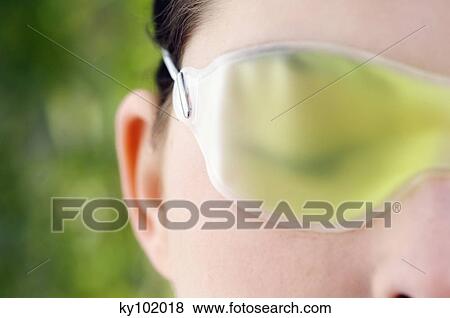 Woman with a gel eye mask View Large Photo Image Stock Photo - Woman with a gel eye mask. Fotosearch