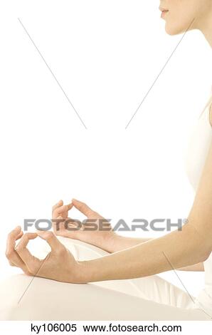 Young woman sitting in profile, yoga attitude, close up View Large Photo Image Stock Photography - Young woman sitting in profile, yoga attitude, close up. Fotosearch