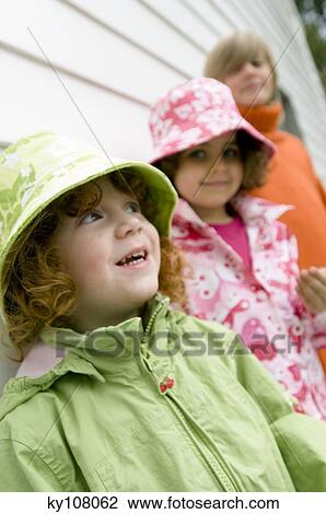 3 children outdoors View Large Photo Image Stock Image - 3 children outdoors. Fotosearch
