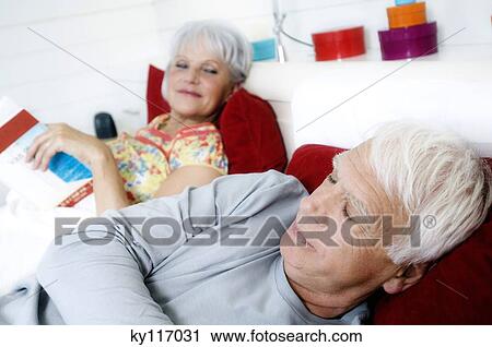 Senior couple in bed View Large Photo Image Stock Image - Senior couple in bed. Fotosearch